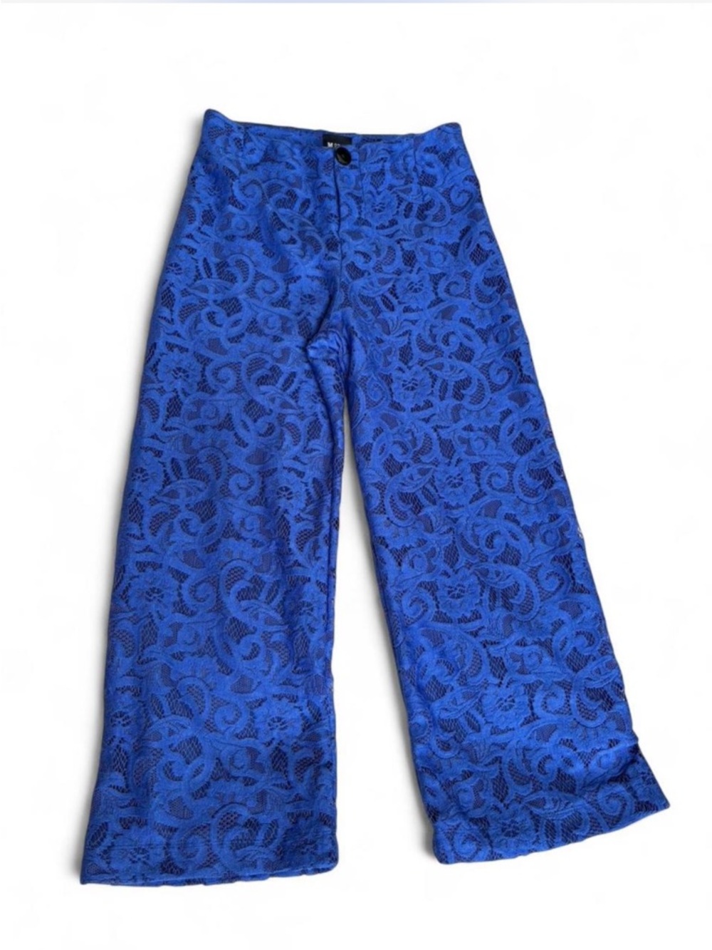 Anthropologie Maeve Royal Blue Lace pant capris - Picture 3 of 9